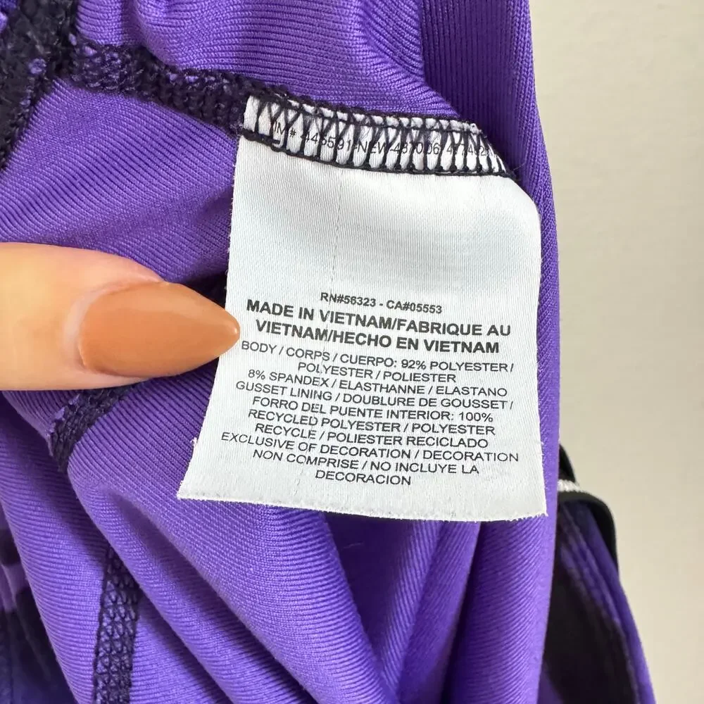 NIKE Running Purple Black Dri Fit Power Crop Tights $78 Leggings Capri Pocket S